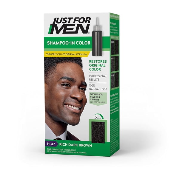 Just For Men Shampoo-in Gray Hair Color, Rich Dark Brown, H-47