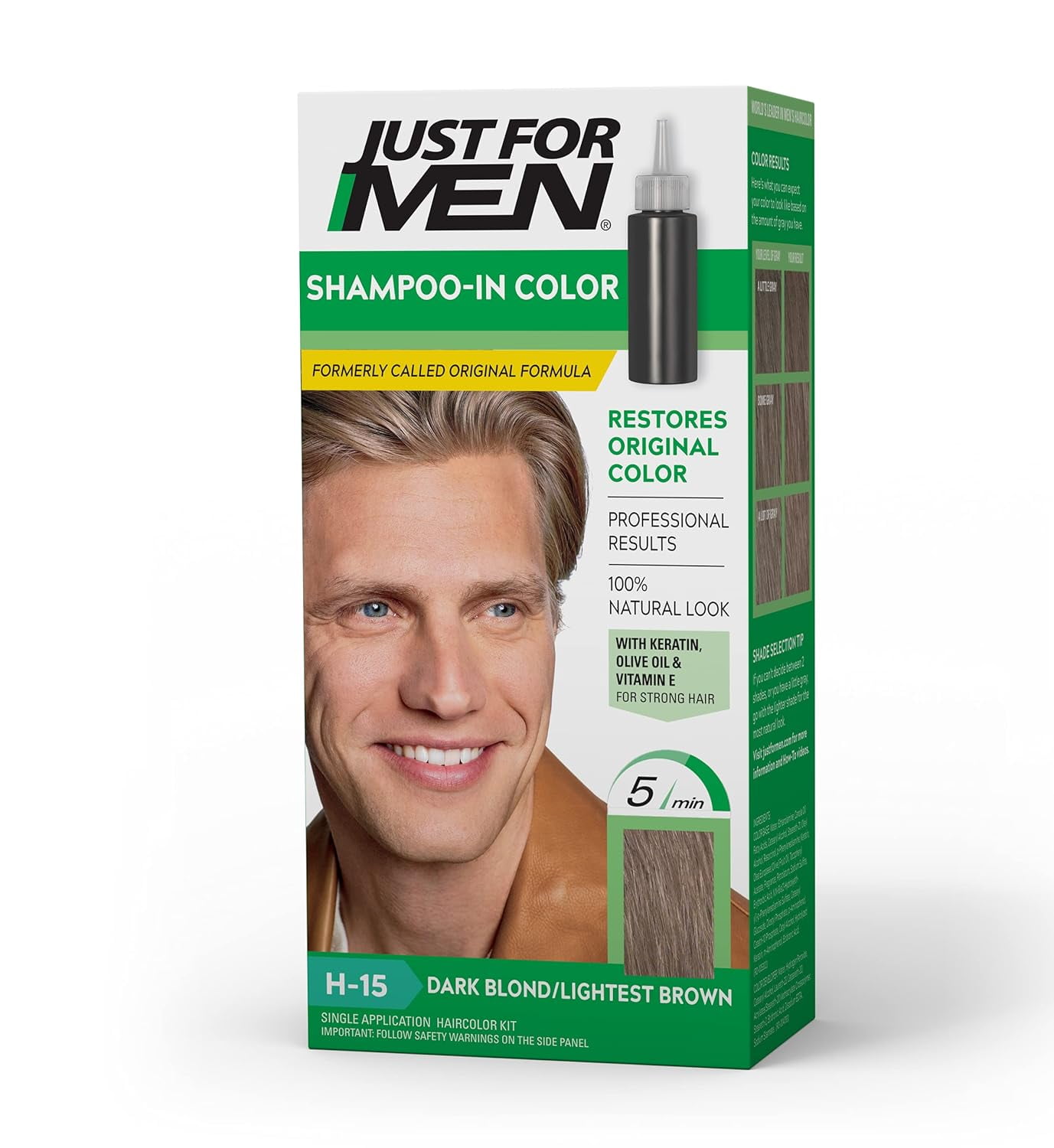 Just For Men, Shampoo-in Hair Dye for Men, H-35 Medium Brown