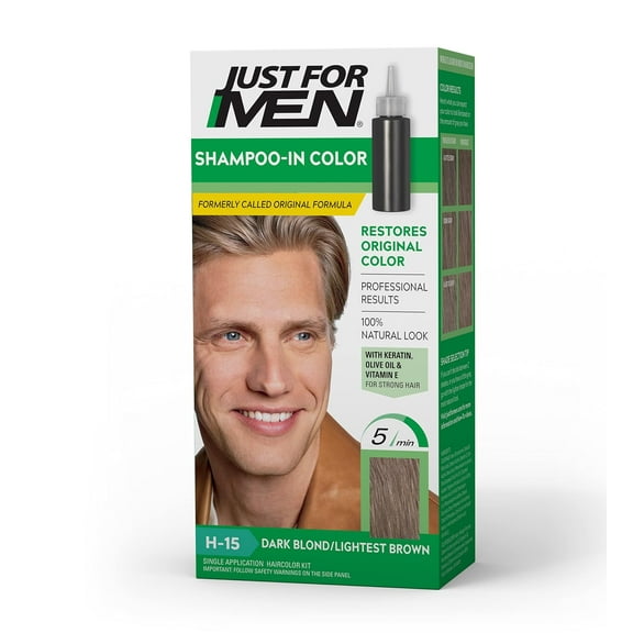 Just For Men Shampoo-in Hair Dye for Men, H-15 Dark Blond/Lightest Brown
