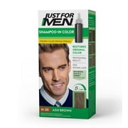 Just For Men Shampoo-In Color Formerly Original Formula, Mens Hair Color with Keratin and Vitamin E for Stronger Hair - Ash Brown, H-20, Pack of 1