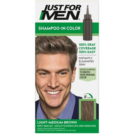 Just For Men Shampoo-in Hair Dye for Men, H-30 Light Medium Brown
