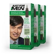 Just For Men Shampoo-in Hair Dye for Men, H-50A Darkest Brown-Black, 3 Pack