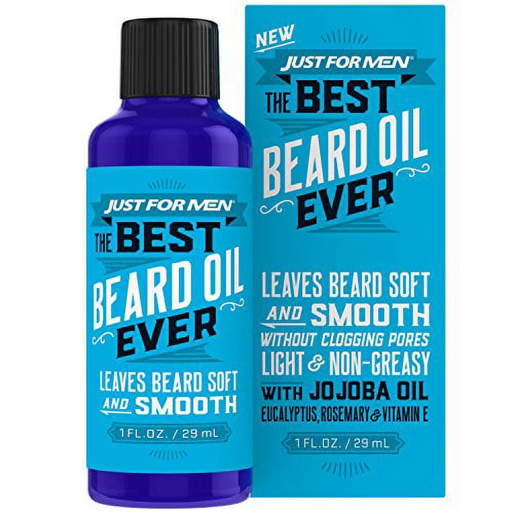 Just For Men The Best Beard Oil Ever, Supports Growth, Made with Vitamin E, Eucalyptus, Rosemary
