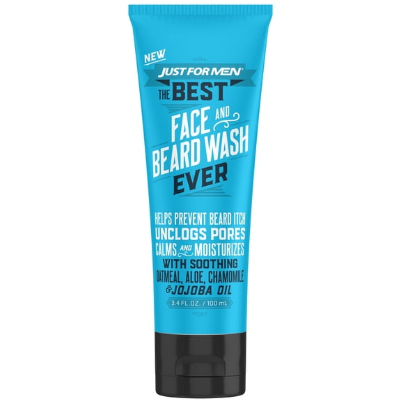 Just For Men, The Best Face and Beard Wash Ever, That Helps Prevent Beard Itch, 3.4 Fluid Ounce (100 mL)