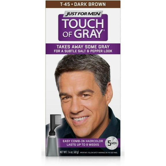 Just For Men Touch Of Gray Hair Color, Dark Brown T 45,Pack of 3