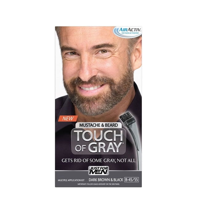 Just For Men Touch Of Gray Mustache And Beard, Facial Hair Color Gel, B ...