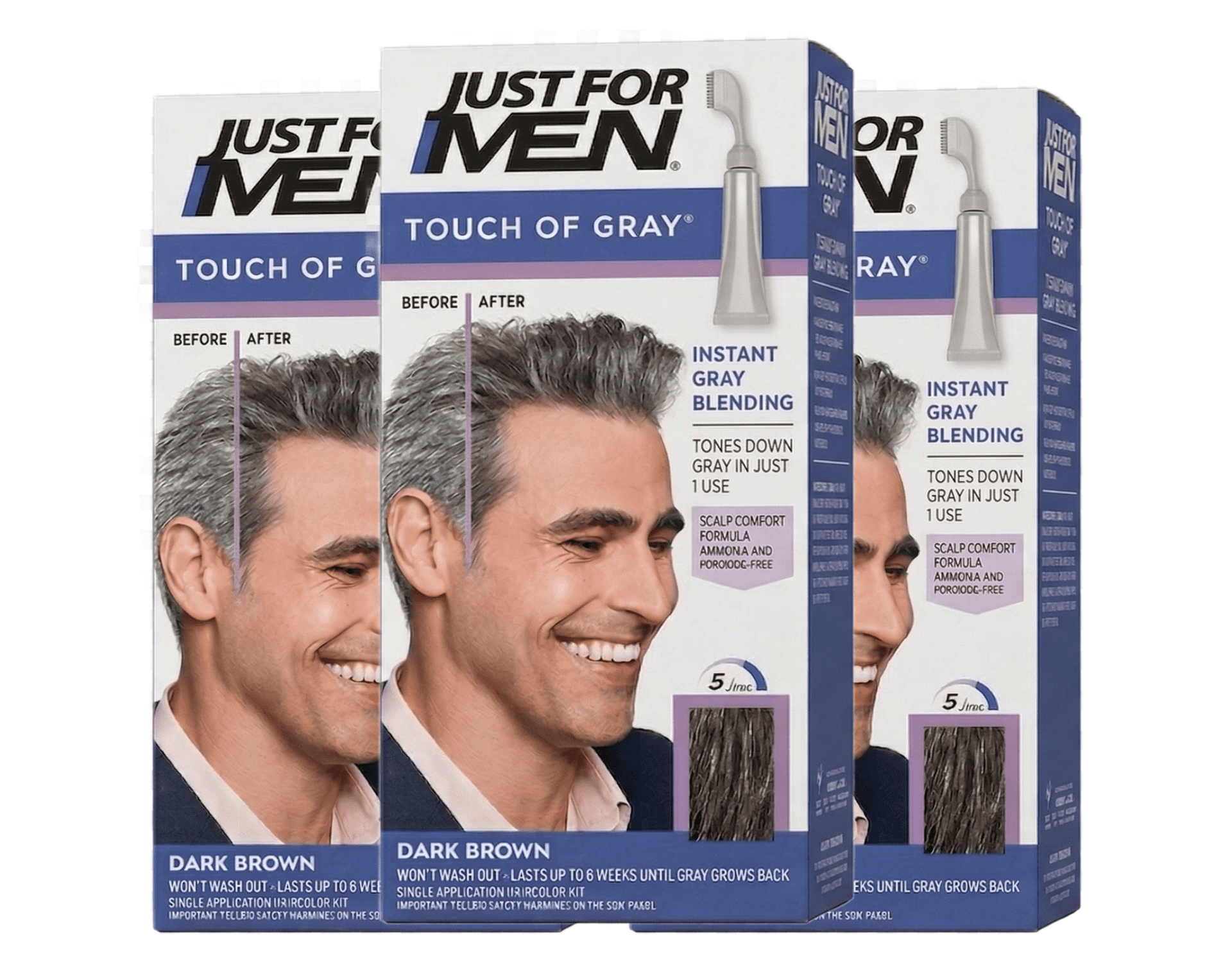 Just For Men Touch of Gray Hair Treatment, T-45 Dark Brown, 1 Each
