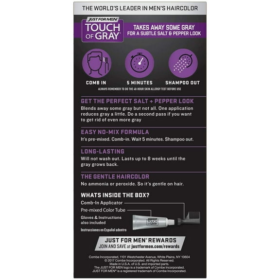 Just For Men Touch of Gray Hair Treatment, T-45 Dark Brown, 1 Each (Pack of 3)
