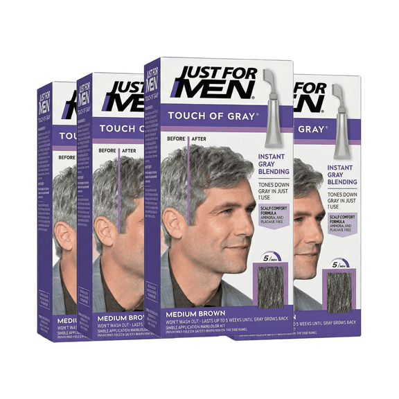 Just For Men Touch of Gray Medium Brown 1.4 oz 4 Pack