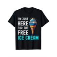 thumbnail image 1 of I'm Just Here for The Free Ice Cream" Funny Cruise T-Shirt - Men & Women's Casual Cotton Tee, Super Soft & Breathable, Round Neck, Short Sleeves - Ideal Summer Gift for Dad, Mom, Couples, 1 of 6