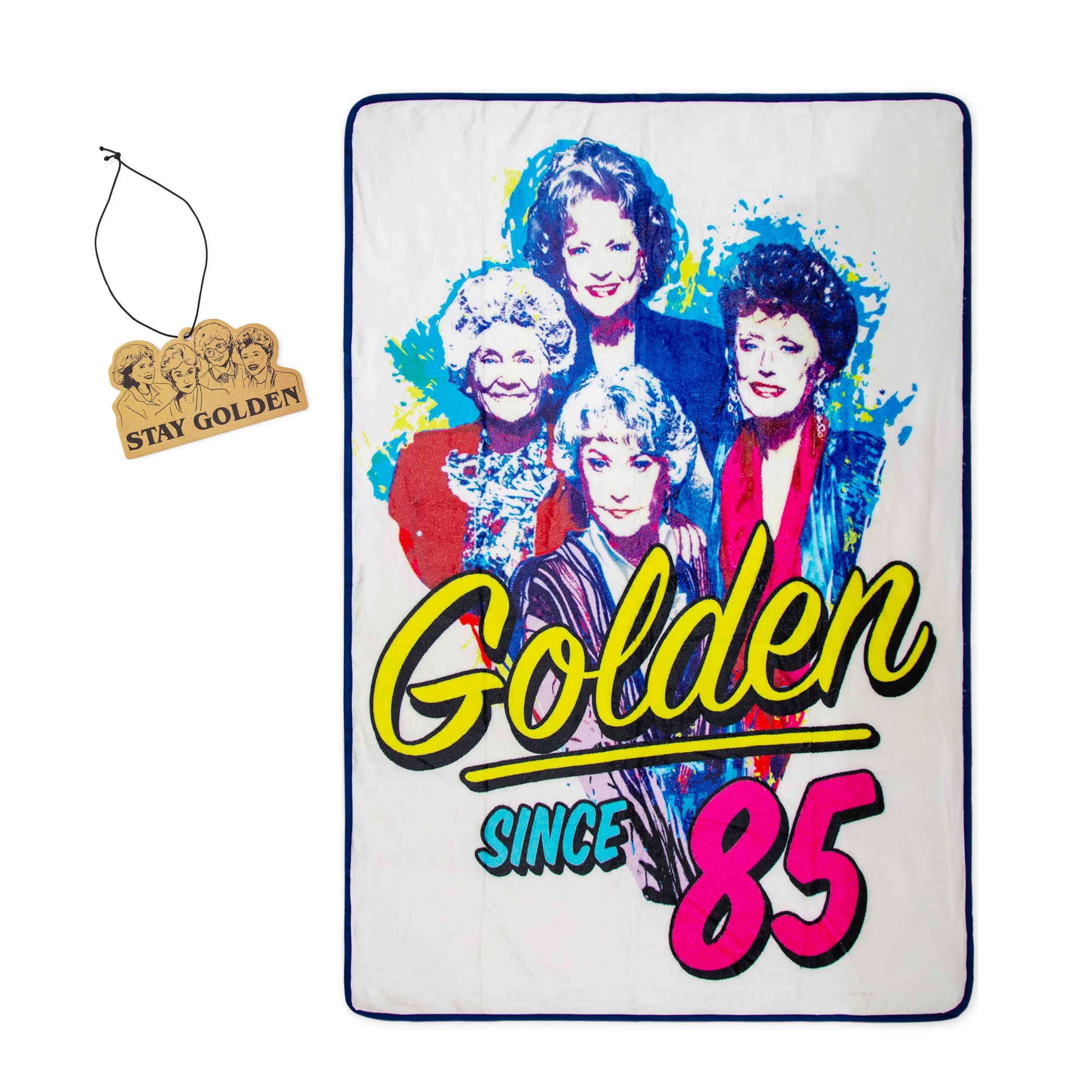 Just Funky Golden Girls Fleece Blanket 45 x 60 inches with Air Freshener for All Ages