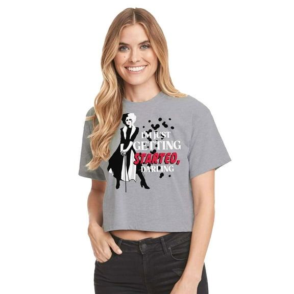 Just Getting Started - Juniors Cropped Cotton Blend T-Shirt