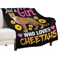 thumbnail image 1 of Just A Girl Who Love Cheetahs Blanket Cute Cheetahs Decor Throw Blanket Gifts for Girls Boys Super Warm Soft Plush Lightweight Fleece Flannel Blanket Couch Bedding Blanket for Kids Adult Women 50"x60", 1 of 6