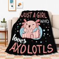 thumbnail image 1 of Just Girl Loves Axolotls Blanket Soft Blankets and Throws Flannel Cozy Lightweight Quilt Gift Perfect for Bed Sofa Couch-60 x50 Medium for Teen, 1 of 1