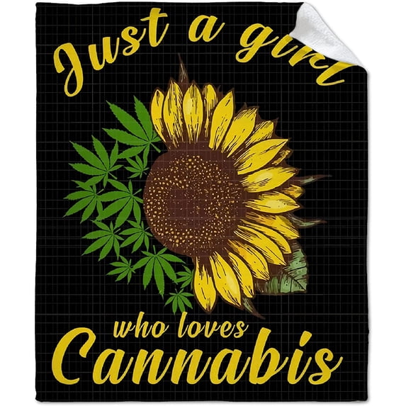 Just A Girl Who Loves Cows Blanket Throw, Flannel Fleece Microfiber Lightweight Soft Cozy Luxury for All Season in Home Bed Sofa Chairs Dorm (40"x50", Just a Girl Who Loves Sunflower)