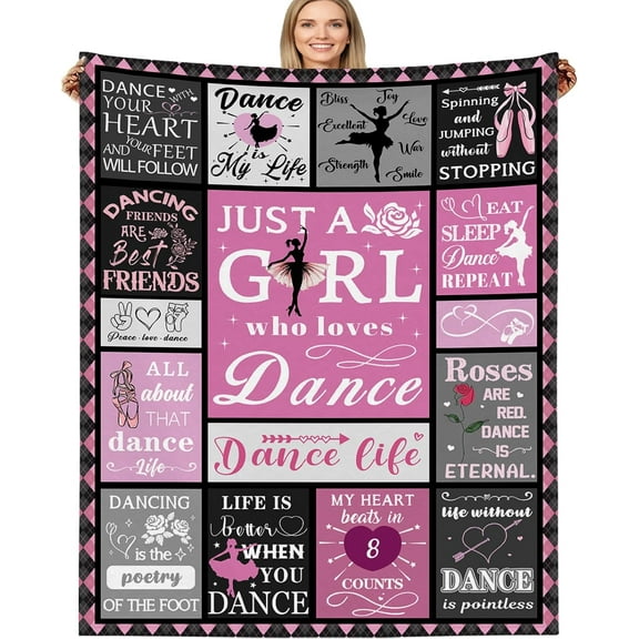 Just a Girl Who Loves Dance Gifts for Girls, Dance Blanket, Dance Recital Gifts for Girls, Ballet Gifts for Dancers, Dancer Gifts for Girls Teens on Christmas Birthday 50"x60"