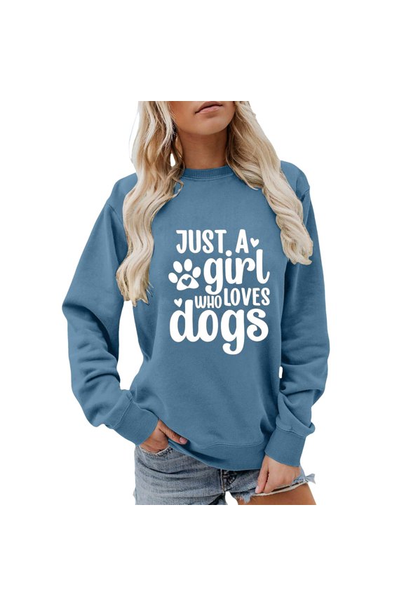 Just a Girl Who Loves to Dance Sweatshirt for Women Casual Crewneck Long Sleeve Pullover Tops Funny Letter Printed Dancing Lover Sweat Shirt Dancer Gift 2025 Fashion Navy S