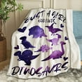 thumbnail image 1 of Just A Girl Who Loves Dinosaurs Throw Blanket Fannel Fleece Super Soft Funny Blanket Travel Throw Blanket for Bed Couch Sofa 80&nbsp;x&nbsp;60&nbsp;Inch&nbsp;for&nbsp;Adult, 1 of 6