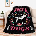 thumbnail image 1 of Just Girl Loves Dogs Blanket Soft Blankets and Throws Flannel Cozy Lightweight Quilt Gift Perfect for Bed Sofa Couch-80 x60 Large for Adult, 1 of 6