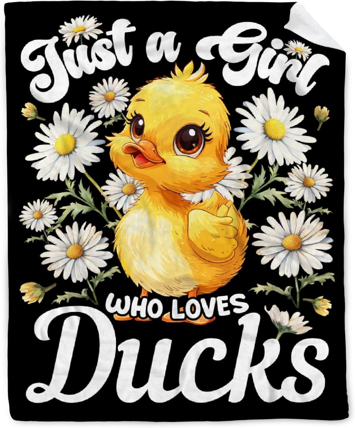 Just a Girl Who Loves Ducks Blanket Gifts for Lovers Girls Women Warm Soft Throw Cozy Blankets for Bed Couch Gift for Birthday Graduation 50"x60" for Teenagers