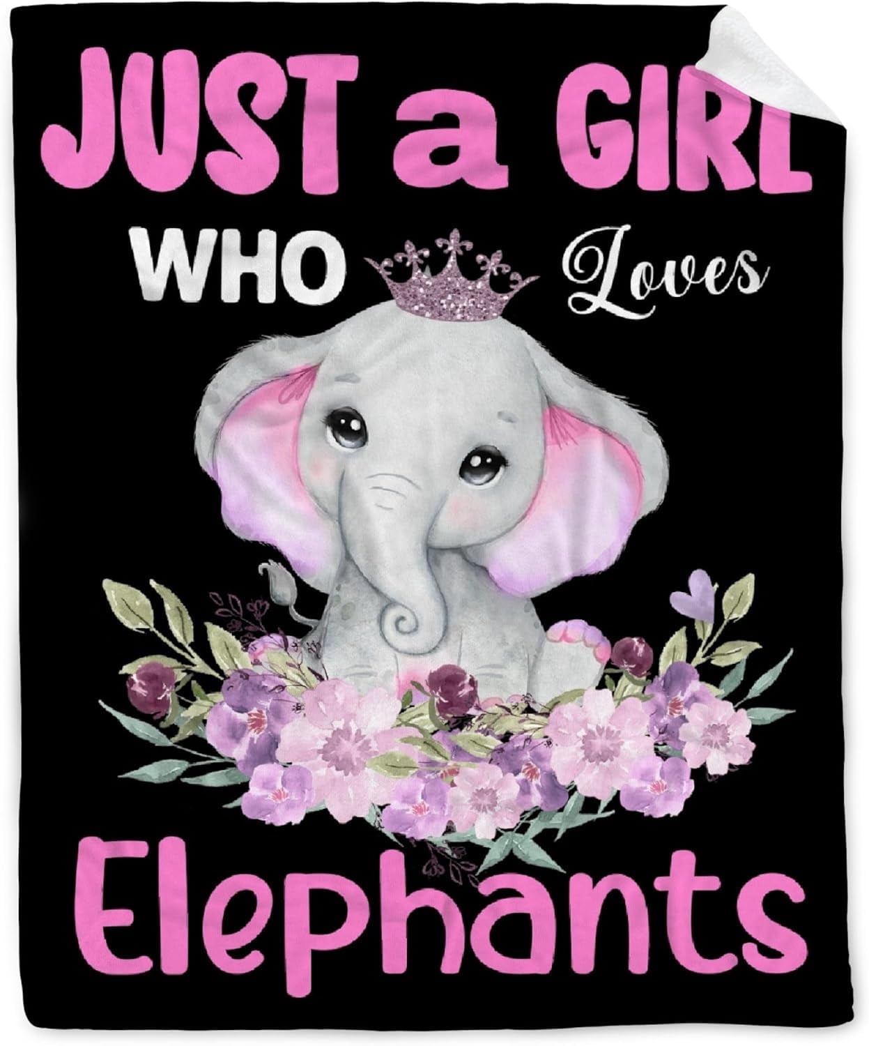 Just a Girl Who Loves Elephants Blanket Gifts for Lovers Girls Women Warm Soft Throw Cozy Blankets for Bed Couch Gift for Birthday Graduation 40"x50" for Kids