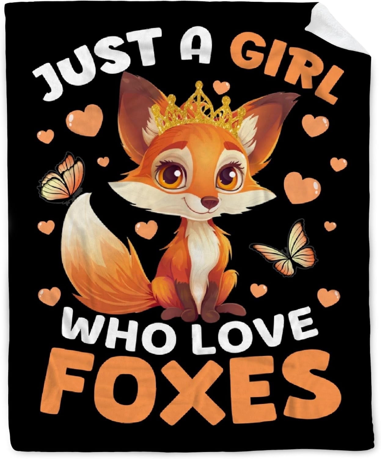 Just a Girl Who Loves Foxes Blanket Gifts for Fox Lovers Girls Women Boys Men Warm Soft Throw Cozy Blankets for Bed Couch Gift for Birthday Graduation 50"x60" for Teenagers