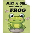 thumbnail image 1 of Just A Girl Who Loves Frog Blanket Super Soft Flannel Blankets for Bed Sofa Living Room Bed Throw for Boy Girls Kids Children Multicolor 30"x40" for pet, 1 of 6