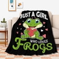 thumbnail image 1 of Just A Girl Who Loves Frogs Blanket Soft Blankets and Throws Flannel Cozy Lightweight Quilt Gift Perfect for Bed Sofa Couch-40 x30 Extra Small for Pets, 1 of 6