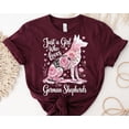 thumbnail image 1 of Just a Girl Who Loves German Shepherds Shirt – Floral Dog Silhouette Tee – Cute Pet Lover Gift – GSD Girl Aesthetic Graphic Top SWEATSHIRT All Size S-5XL, 1 of 5