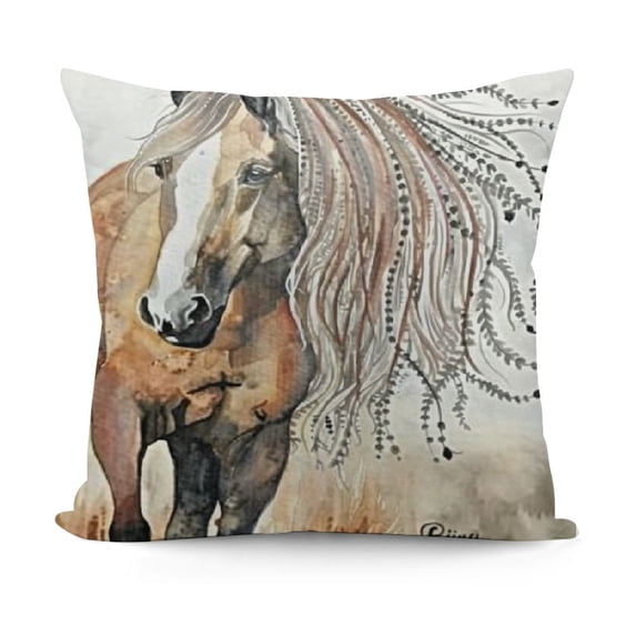 Just A Girl Who Loves Horses Throw Pillow Cover,Farmhouse Horse Cushion Cover for Sofa Bed Home Girls Bedroom Decor Inches,Horse Lovers Girls Gifts,Horse Riders Gifts