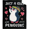 thumbnail image 1 of Just Girl Loves Penguins Blanket Soft Blankets and Throws Flannel Cozy Lightweight Quilt Gift Perfect for Bed Sofa Couch-80 x60 Large for Adult, 1 of 6