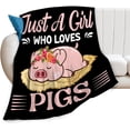 thumbnail image 1 of Just A Girl Who Loves Pigs Blanket Sleepy Pig Throw Blanket Ultra Soft Cozy Fleece Cute Pig Gift for Pig Lover Fuzzy Plush Bedding Blankets for Kids Teens Adults Girls Boys Women Men 50"x40", 1 of 6