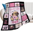 thumbnail image 1 of Just A Girl Who Loves Pugs Blanket Puppy Dog Blanket Animal Fleece Blanket Throw Soft Cozy Pink Blanket for Bed Sofa Couch Gifts for Kids Boys Girls Pets 50"x40", 1 of 6