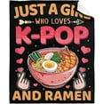 thumbnail image 1 of Just Girl Who Loves Ramen Blanket Super Soft Lightweight Throw Comfy Fluffy Quilt for Bed Sofa All Seasons Warm 50"x40" Small for Kids, 1 of 7
