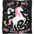 thumbnail image 1 of Just Girl Who Loves Unicorn Blanket for Girls Kids, Unicorn Throw Blanket Gift Soft Flannel 50*60 Inch for Sofa Bed Lightweight Blankets, 1 of 6