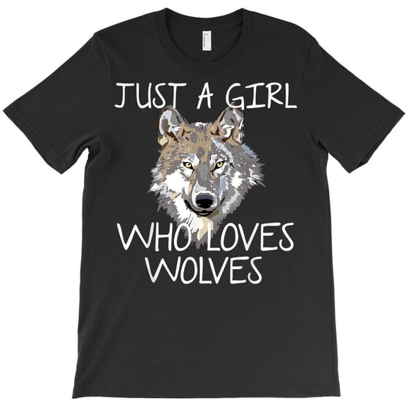 Just Girl Who Loves Wolves Cute Wolf Lover Girl, Animal G17448 Unisex T-Shirt, Up to Size 5XL