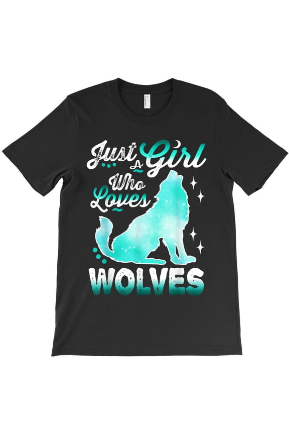 Just Girl Who Loves Wolves Mint Blue Wolf Lover Themed, Animal G17468 Unisex T-Shirt, Up to Size 5XL