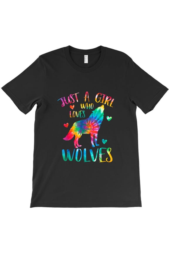 Just Girl Who Loves Wolves Tie Dye Cute Wolf Lover, Animal - Daily Wear Essential G17523 Unisex T-Shirt, Up to Size 5XL