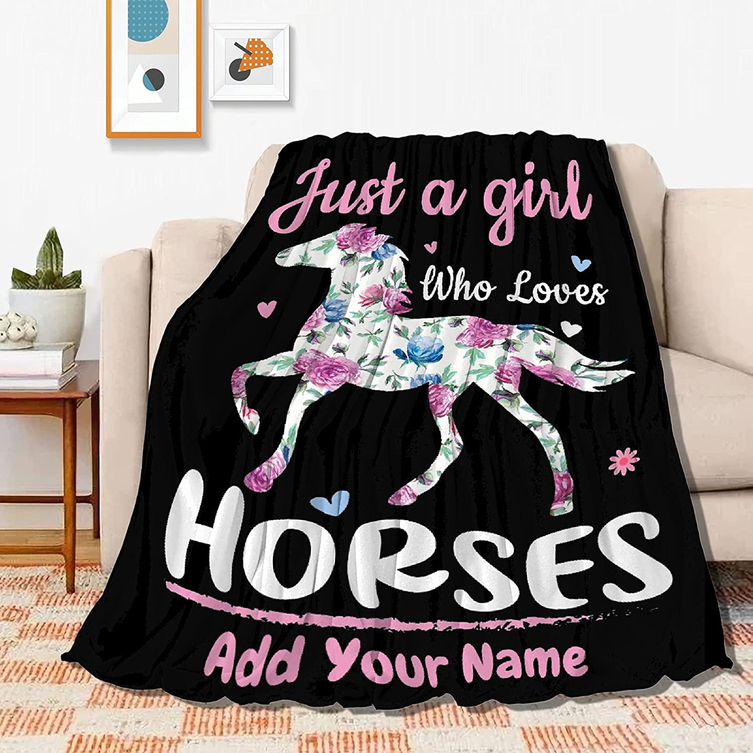 "Just A Girl Who Loves" Kuscheldecke – Aus Anti-Pilling-Flanell, Weich & Warm, In 3 Größen