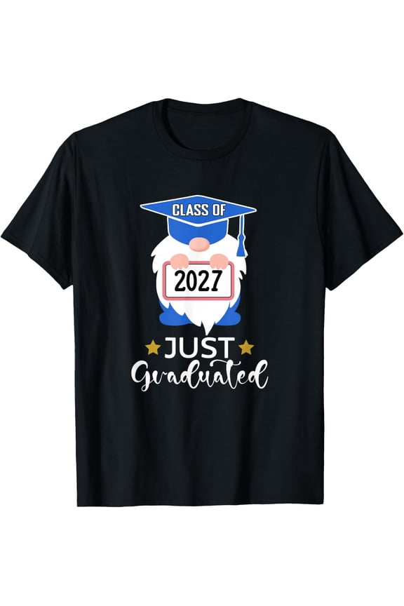 Just Graduated 2027 Gnome Funny Graduation Class of 2027 T-Shirt