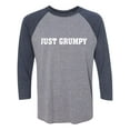 thumbnail image 1 of Just Grumpy Unisex 3/4 Sleeve Baseball Raglan Tee, 1 of 2