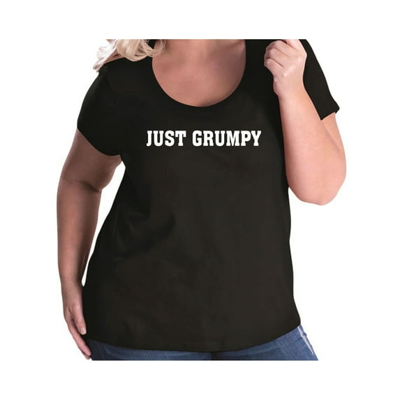 Just Grumpy Womens Plus Size Scoopneck Tee