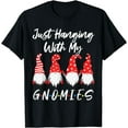 thumbnail image 1 of Just Hanging With My Gnomies Shirt, Christmas Gnome Pajama T-Shirt, 1 of 3