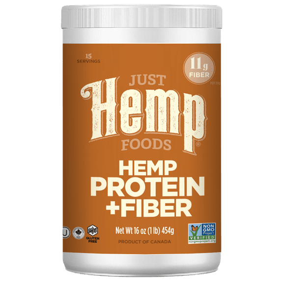 Just Hemp Foods Hemp Protein & Fiber Powder, 11g of Protein & 11g of Fiber per Serving, 16 oz