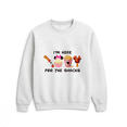 thumbnail image 1 of Just Here For Snacks Funny Game Day Party Outfit Casual Everyday Graphic Sweatshirt, up to size 5XL, 1 of 2
