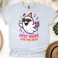 thumbnail image 1 of Just Here For The Boos Graphic Tee Funny Ghost Party Shirt, Ash, Size XL, 1 of 6