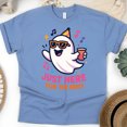 thumbnail image 1 of Just Here For The Boos Graphic Tee Funny Ghost Party Shirt, CarolinaBlue, Size M, 1 of 6