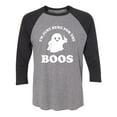 thumbnail image 1 of Just Here For The Boos Unisex 3/4 Sleeve Baseball Raglan Tee, 1 of 2