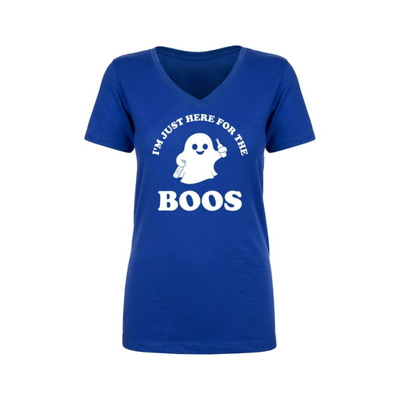 Just Here For The Boos Womens V-Neck T-Shirt