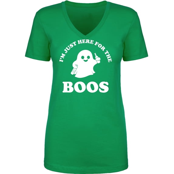 Just Here For The Boos Womens V-Neck T-Shirt